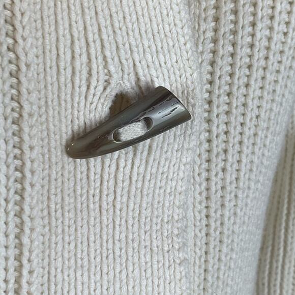 Talbots Chunky Sweater M Medium toggle buttons Cotton Cashmere Knit - Picture 9 of 12